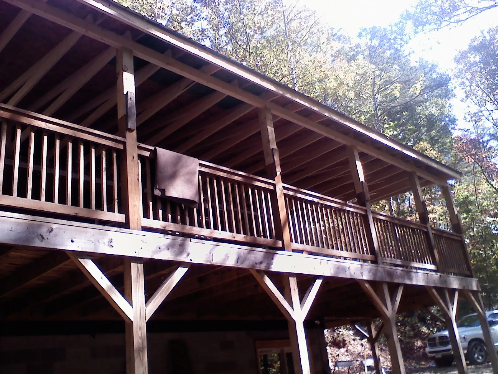Timber framing under a new elevated porch and deck — Roof Leak Repair in Sikeston by Roofing Brothers